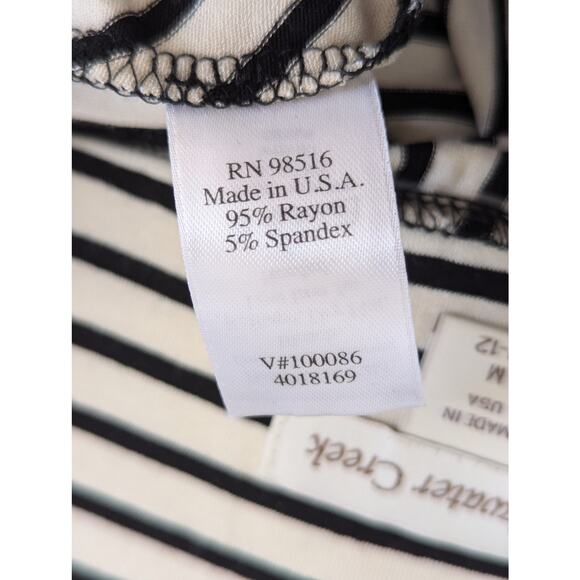 NWOT! COLDWATER CREEK! CREAM/BLACK STRIPED, KNIT JERSEY X-LONG MIDI SKIRT! SZ  M - Picture 7 of 10